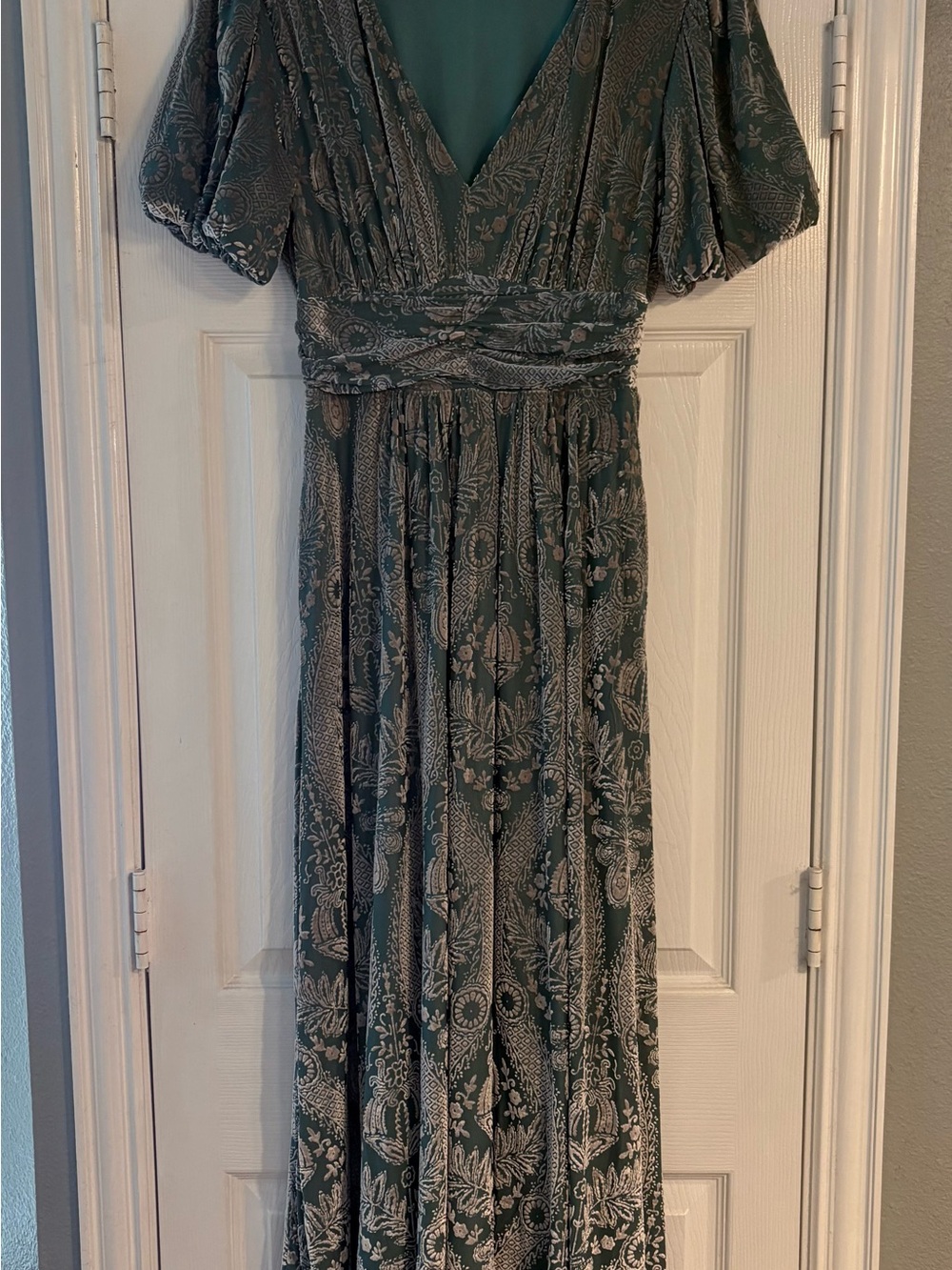 Baltic Born Forest Green Floral V-Neck Maxi Dress